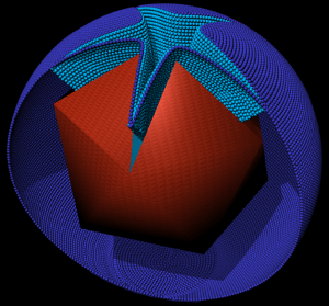 Schematic Representation of a Mimivirus Particle at Its Final Uncoating Stage